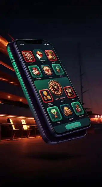 Interface mobile intuitive de Pampago Casino présentant une sélection de machines à sous populaires et un accès rapide aux jeux en direct.